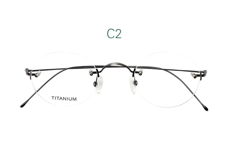 Yujo Women's Rimless Oval Round Titanium Reading Glasses 4348 - Image 6
