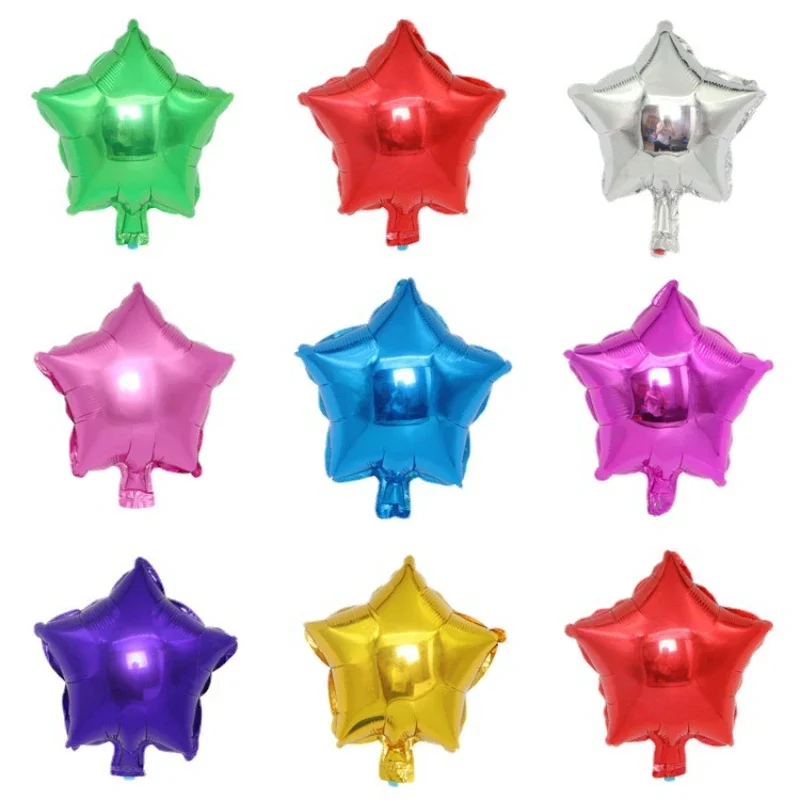 5 pcs 10 inch Five-pointed star foil balloon baby shower wedding children's birthday party decorations kids balloons birthday foil balloons birthday balloon set birthday balloons party balloon set birthday party decoration set