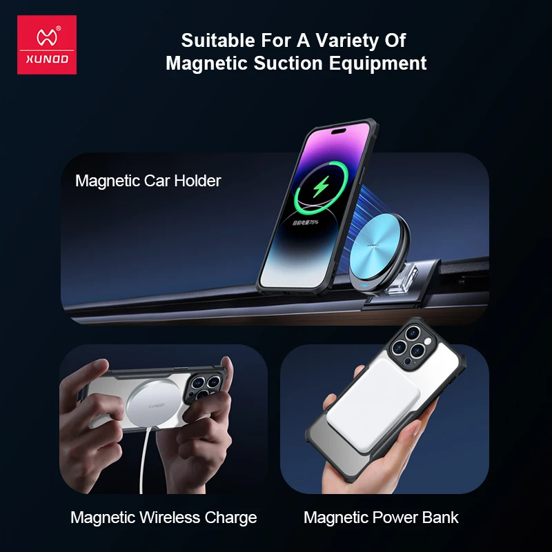 Magnetic Case For iPhone 14 13 12 Pro Max 14 Plus Xundd Airbag Shockproof Back Shell For Magnet iPhone 14 2022 Protective Case