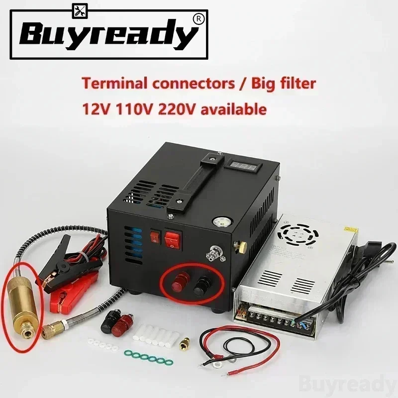 12V 110V 220V PCP Pump 300bar 4500Psi 30Mpa Hunting Diving Air Car Pump Compressor Motorcycle Tyre Refilling Air Compressor