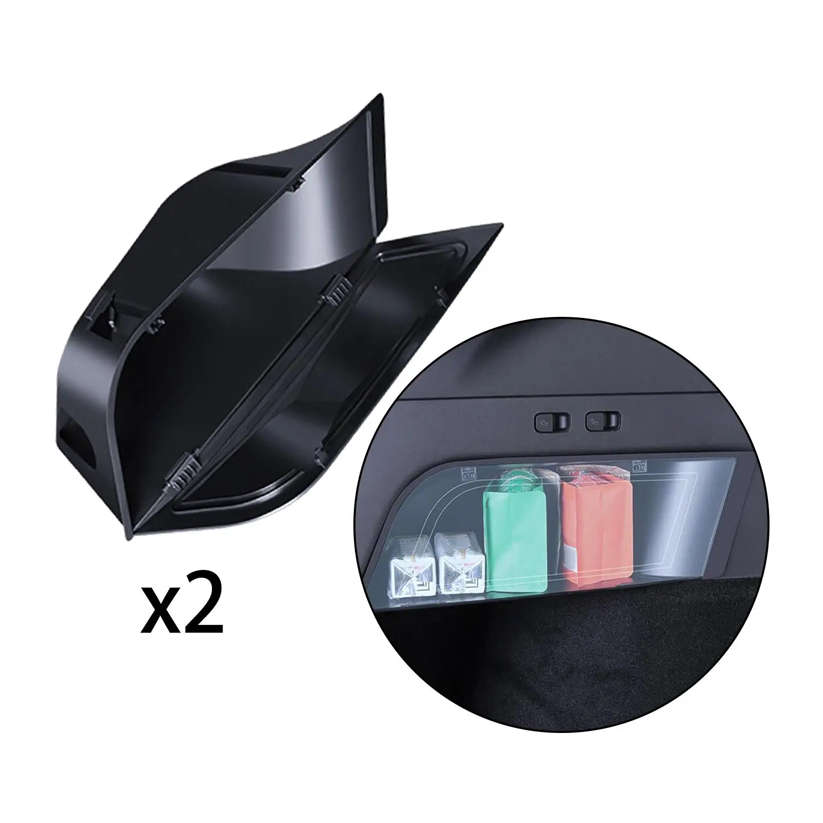 2x Car Rear Trunk Side Storage Box for Model Y Repair Parts