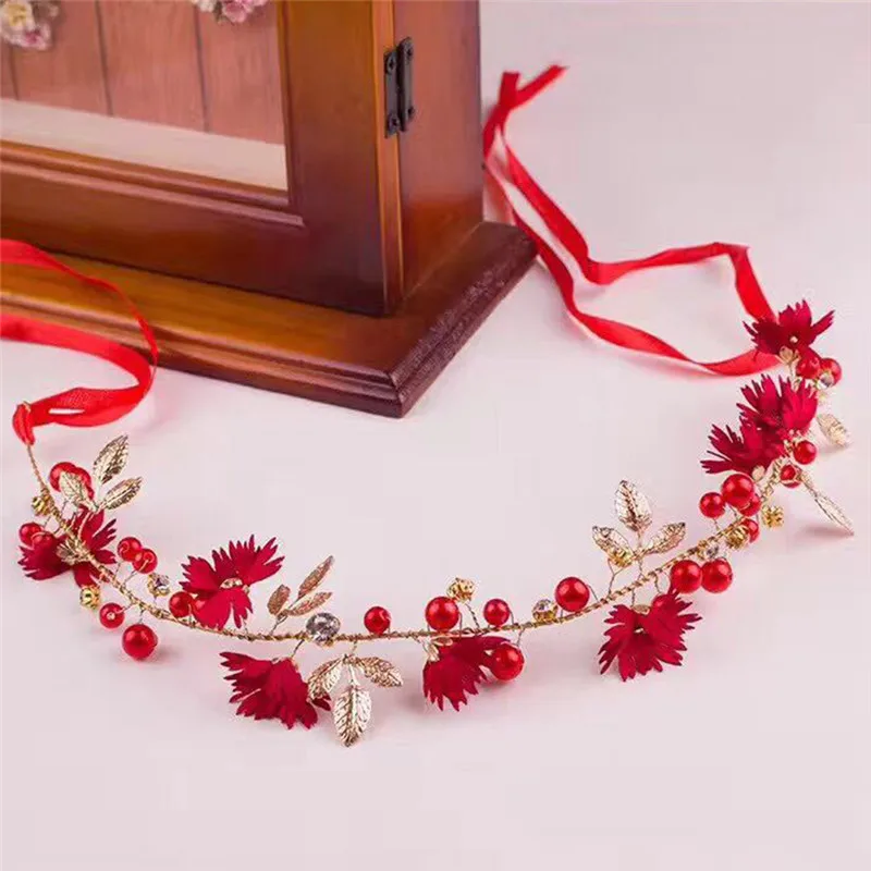 Pearl Hair Jewelry Handmade Crystal Wedding Tiara Hairband Headpiece Bridal Hair Accessories
