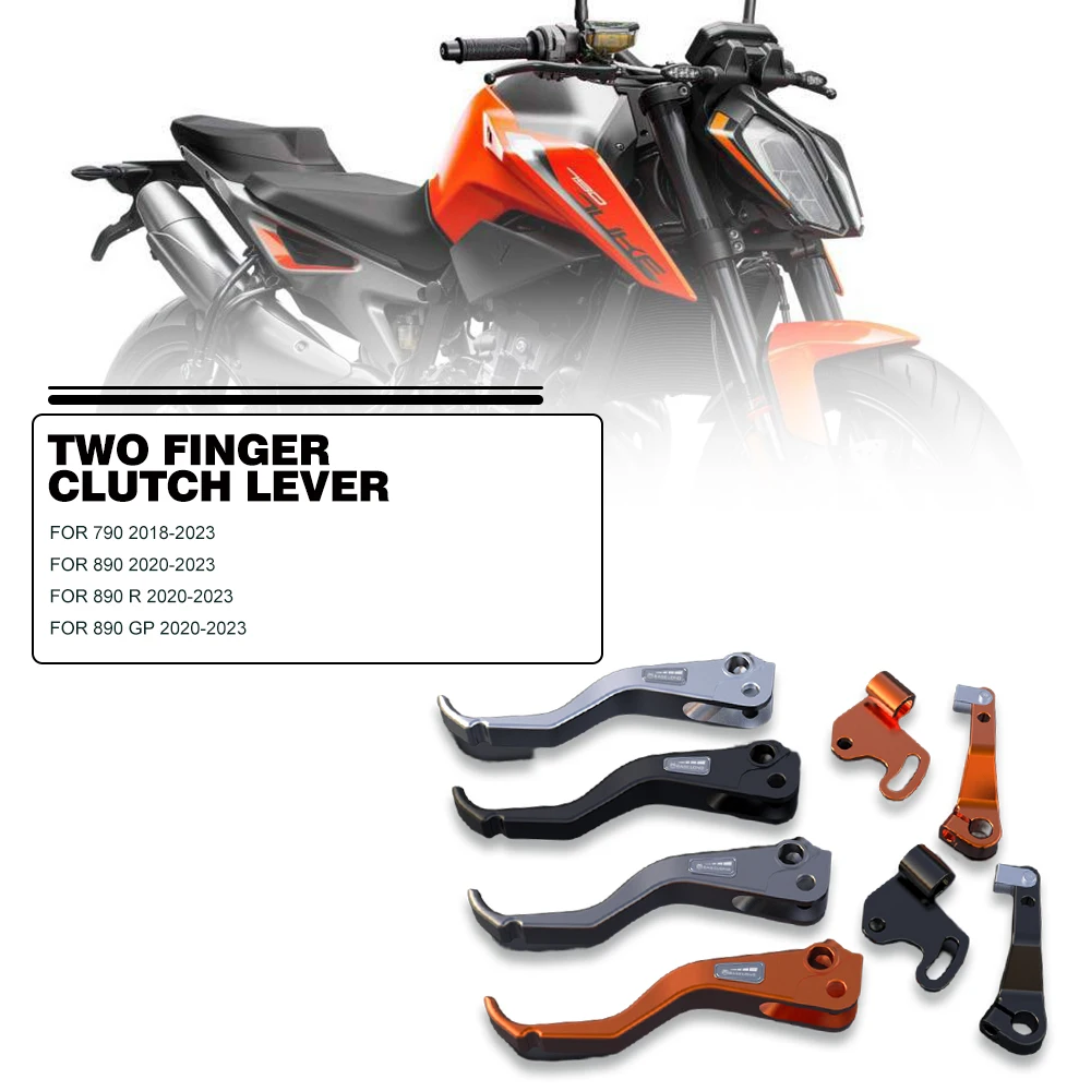 

Motorcycle Aluminum For 790 Duke/duke 2018-2023 two finger 10% force reduction shorty stunt clutch lever 890 R/GP Duke 2020-2023