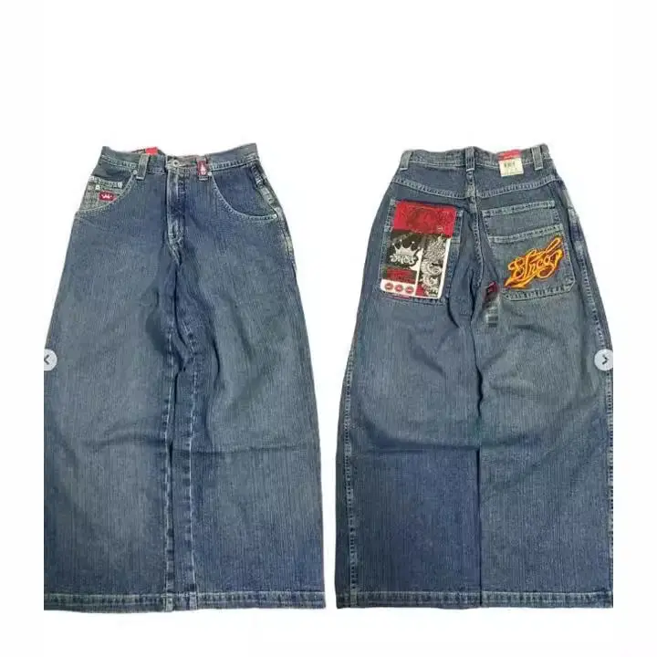 Embroidered Vintage Hip Hop Street Dance Street Classic Jeans Harajuku Cargo Pants Mens Baggy Y2k Streetwear Couple's Clothes