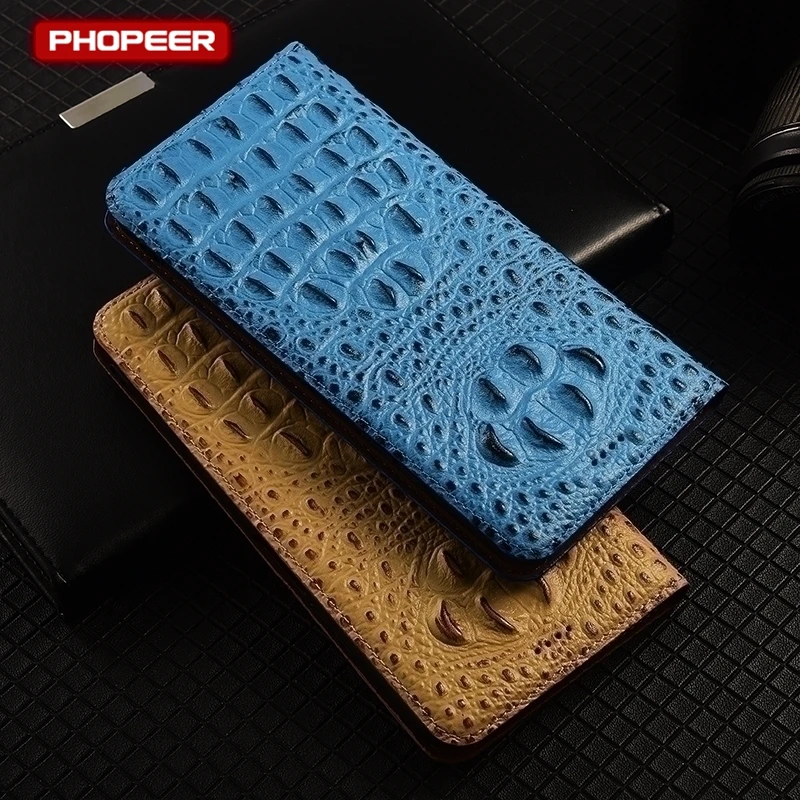 Genuine Leather Magnetic Wallet Cover