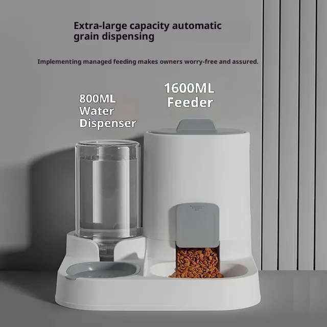 2-in-1 Automatic Pet Feeder & Waterer - Anti-Spill Bowl with Large Capacity Food Storage, Smart Dispenser for Cats Dogs 2-in-1 Automatic Pet Feeder & Waterer - Anti-Spill Bowl with Large Capacity Food Storage, Smart Dispenser for Cats Dogs