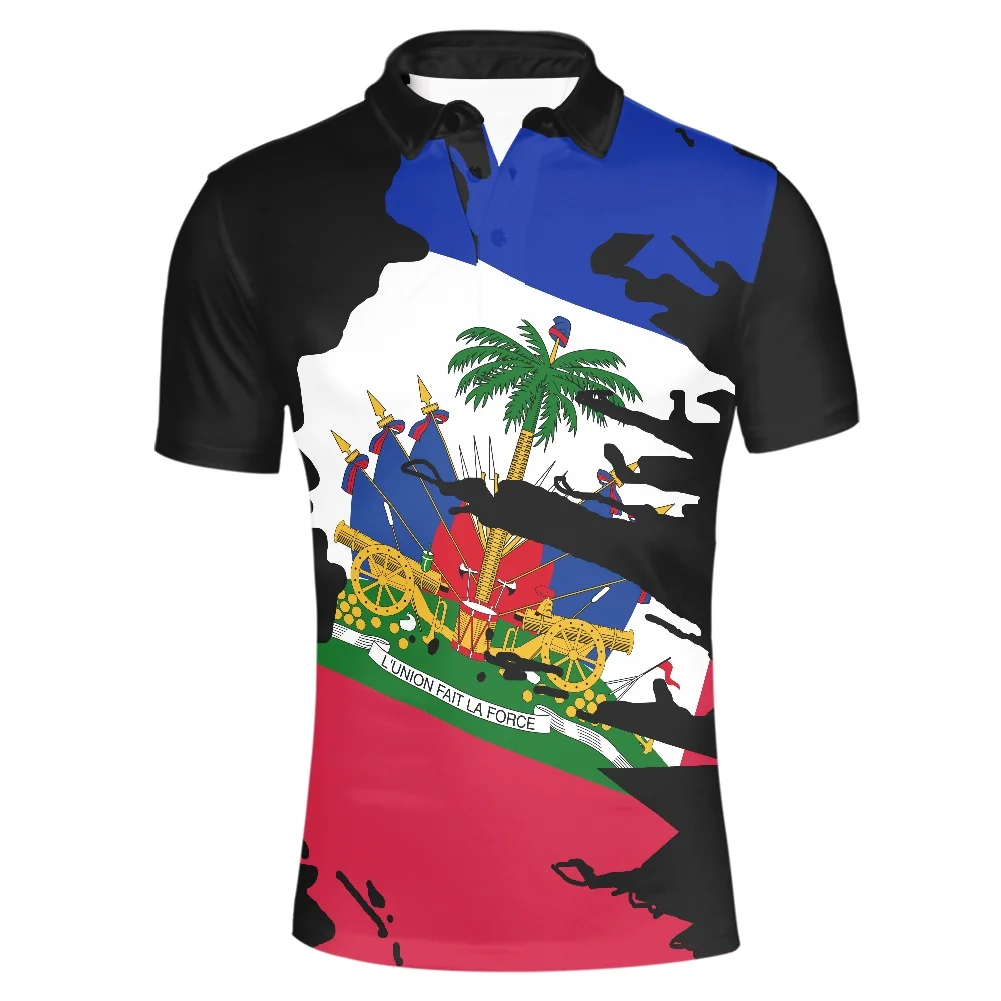 

2022 Fashion T-Shirt North America Haitian Pattern Printing Men's Wear T Shirts Short Sleeve Stand Collar Own Shirts For Men