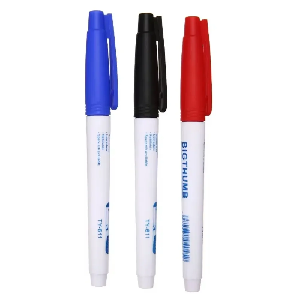 3pcs Long Head Markers Pens 30mm Red/Black/Blue Ink Deep Hole Marker Pen Multi-purpose Waterproof Permanent Marking Pen Tool