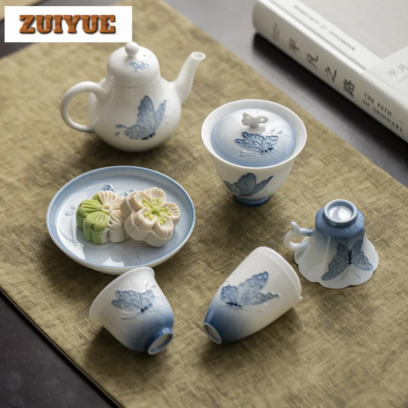 2 قطعة/الوحدة التدرج المنحدر رسمت باليد فراشة فنجا...