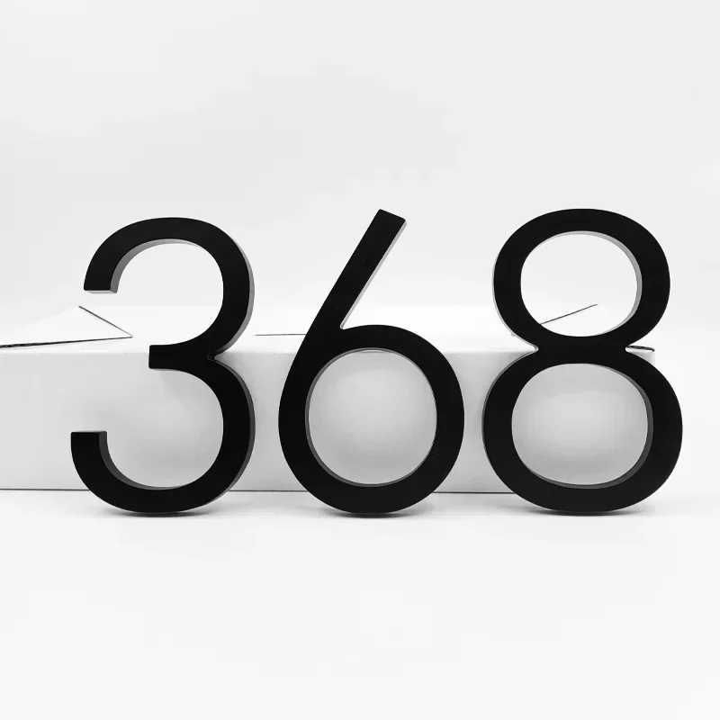 5 Inch Outdoor House Numbers 0-9 Metal Alloy Modern Exterior Number Signs Apartment Address House Number Plate Home Custom Sign