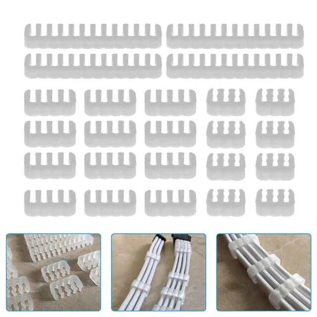 24pcs cable comb motherboard cable combs Cable Comb Pc Cable Extension Kit  white