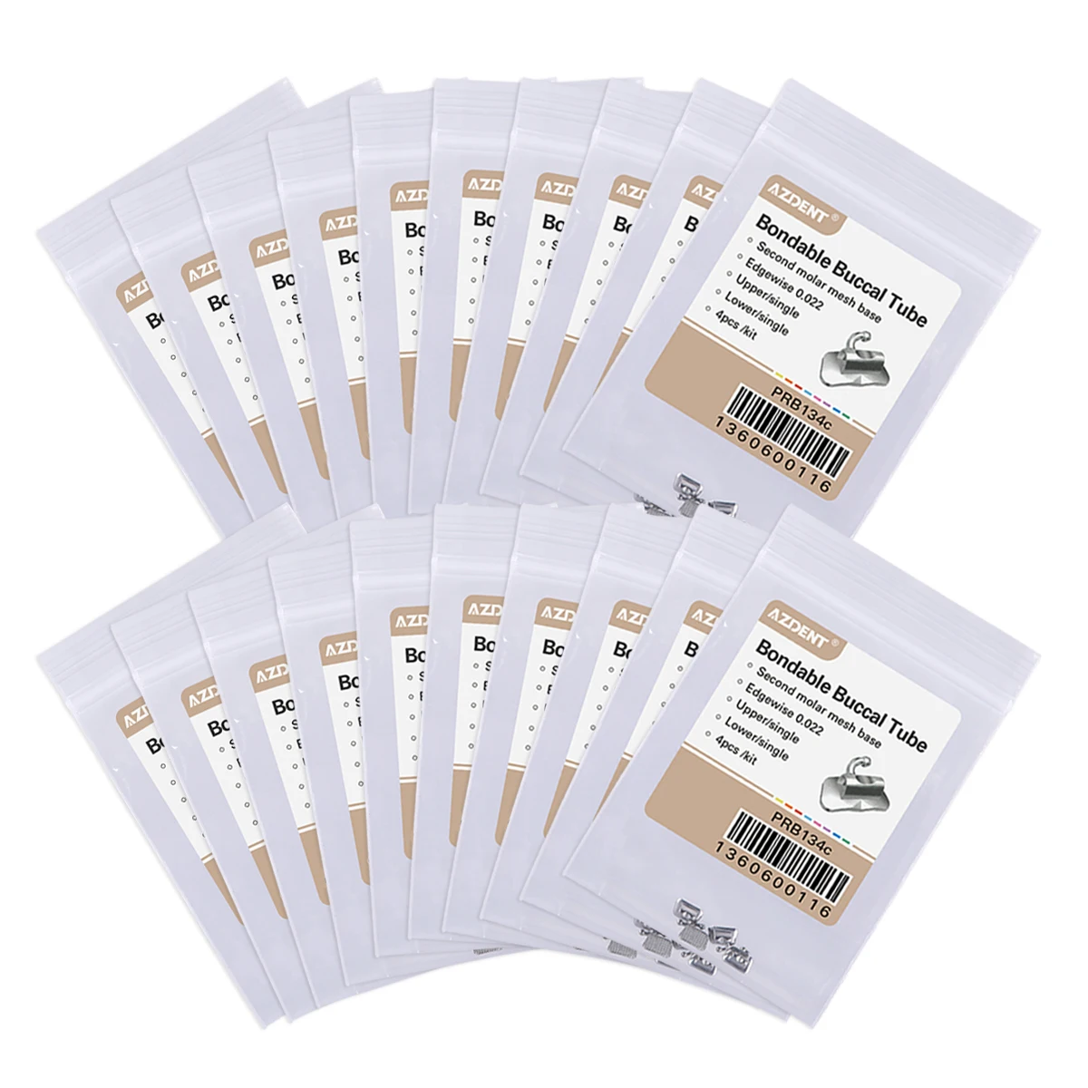 20 Packungen AZDENT Dental Kieferorthopädische Bukkalröhrchen für 2. Backenzähne Roth MBT Edgewise 0,022/0,018 Bondbar Nicht umwandelbar – Detail 12