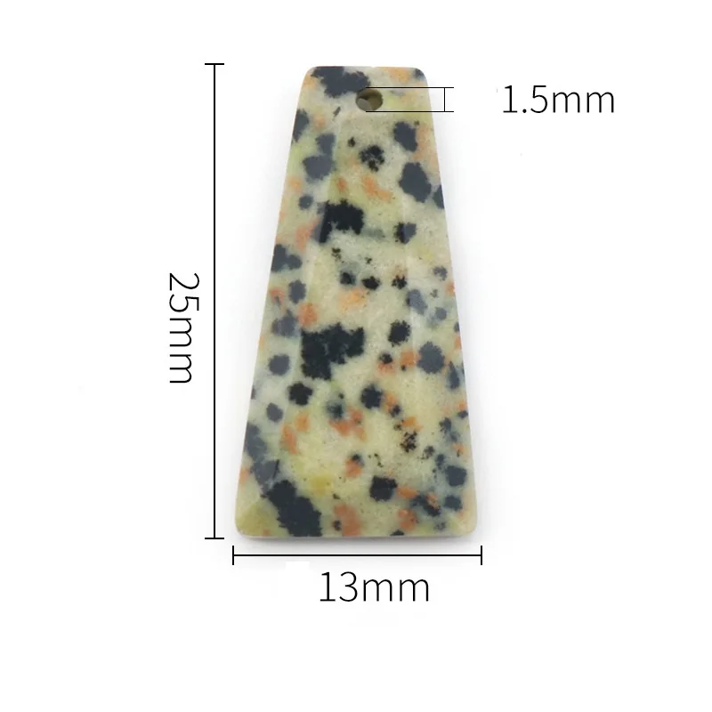 Natural Crystal Stone Trapezoid Pendant  Rose Quartz Labradorite Amethyst Quartz Crystal Charms Diy Necklace