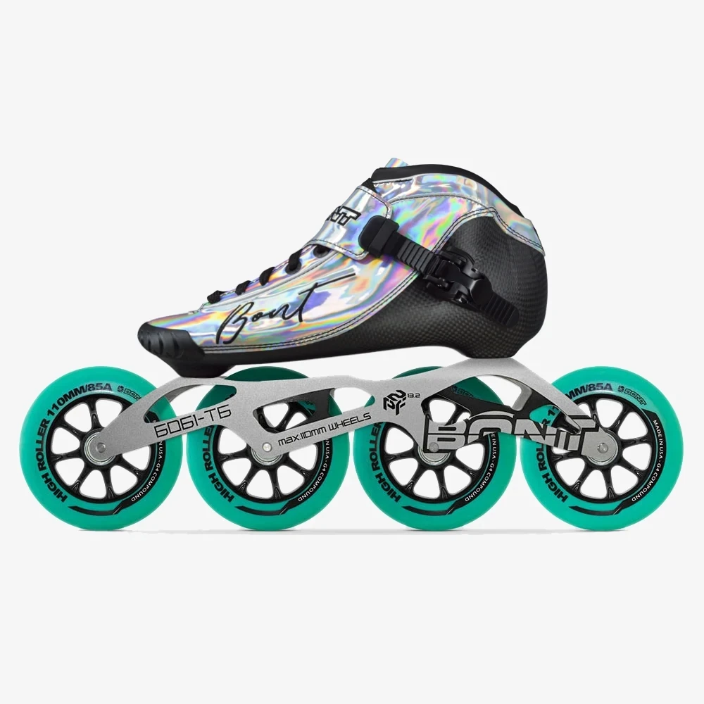 Inline Speed Skates Original Bont BNT 2PT Heatmoldable CarbonFiber Boot 4*90/100/110mm 6061 High Roller Wheel Skate Patines
