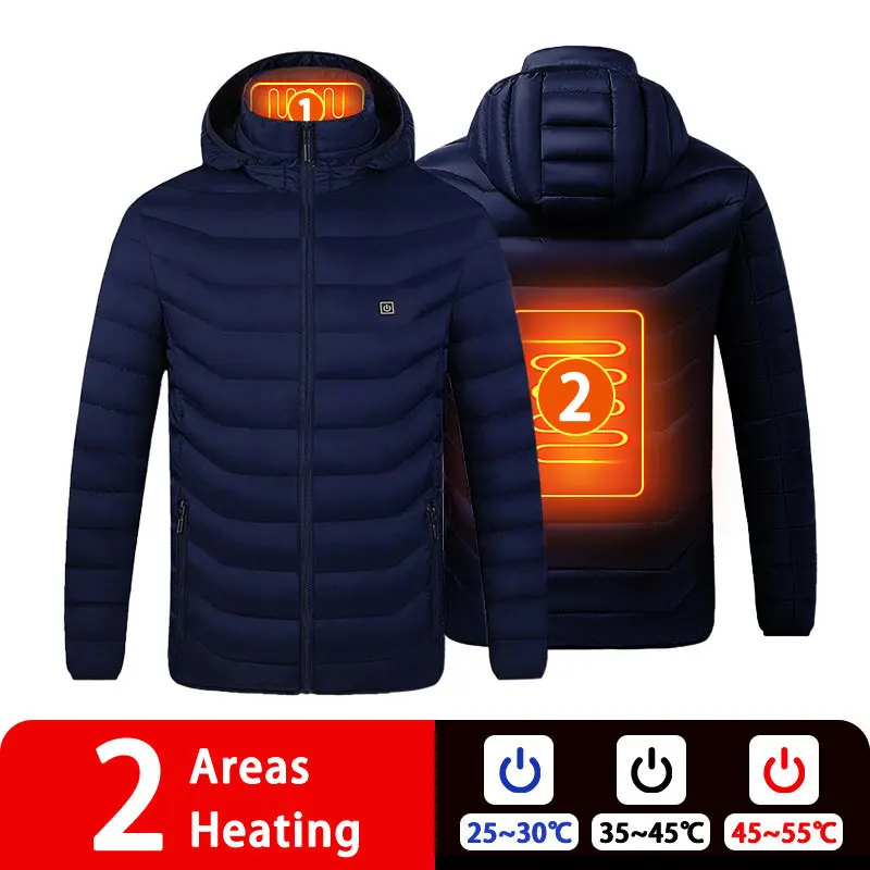 9/19 Áreas Chaqueta Calefactable Chaleco Cálido para Mujer USB Chaqueta Calefactora para Hombre Chalecos Calefactables Abrigo Caza Senderismo Camping Otoño Invierno Hombre