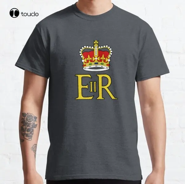 Elizabeth Ii Er Crown Uk Monarch God Save The Queen Classic T-Shirt Tee Shirt Workout Shirt Regalo Personalizzato Streetwear Tee Shirt
