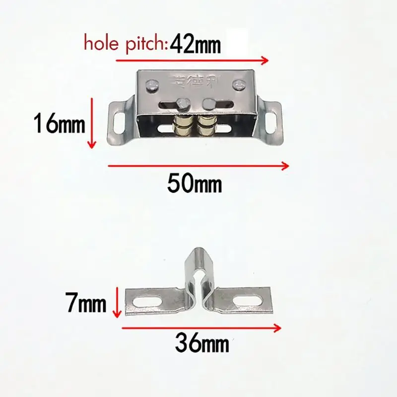 Magnetic Cabinet Catches Double Roller Catch Stainless Steel Heavy Duty Latch For Cabinet Closet Doors Hole Pitch 42mm magnetic cabinet latches
