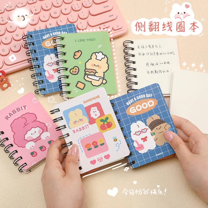 Mini Coil NoteBook Portable Pocket Notepad Cartoon Weekly Planner Notebooks Student Gift Stationery Office School Supplies