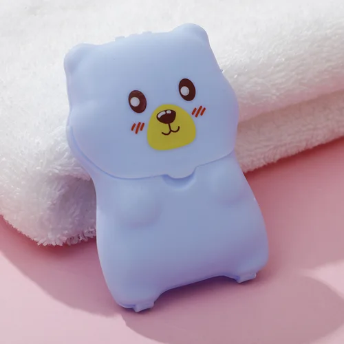 만화 소독 비누 종이, 귀여운 목욕 비누 조각, 미니 일회용 향기 나는 슬라이스 비누 청소 종이, 손 세척, 건강 관리 3