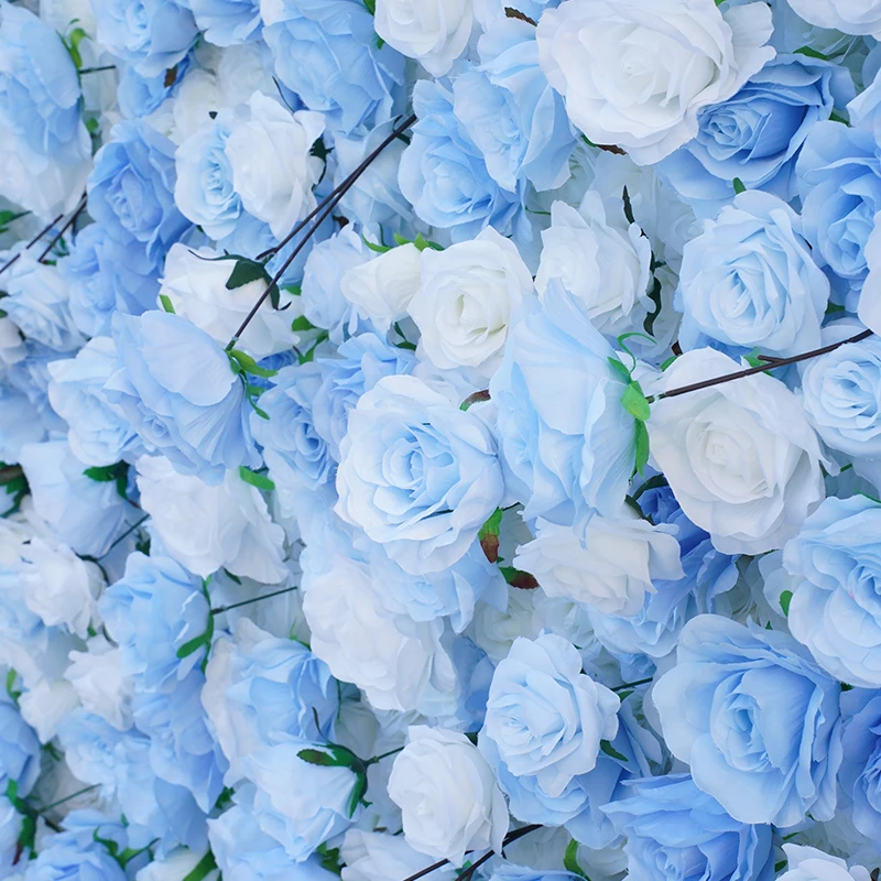 Rosen Stoff WeiÃƒÂŸ Mit Blauen Blumen Blumenwand Für Hochzeit