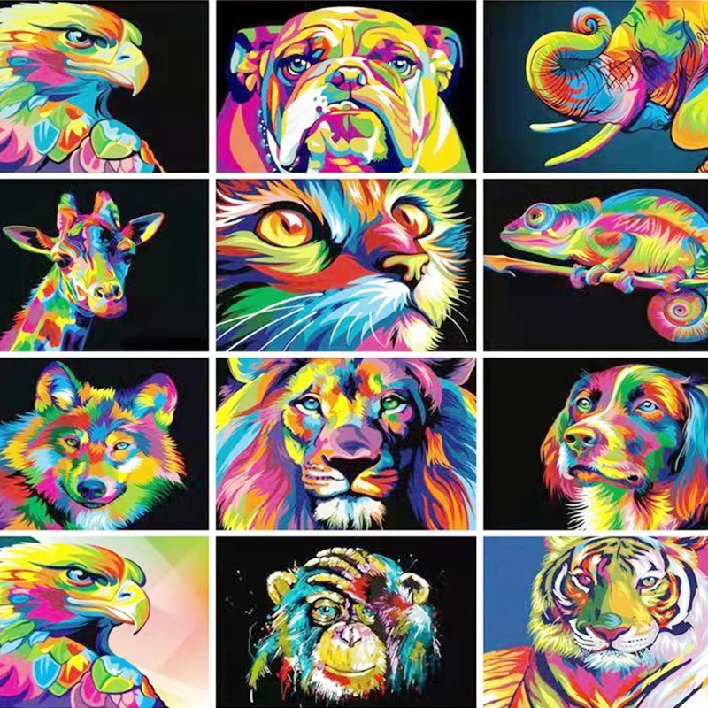 

5D Lion Diamond Painting DIY Handmade Dot Paint Full Diamond Modern Animal Decorative Paint Living Room Bedroom Hanging Pictures