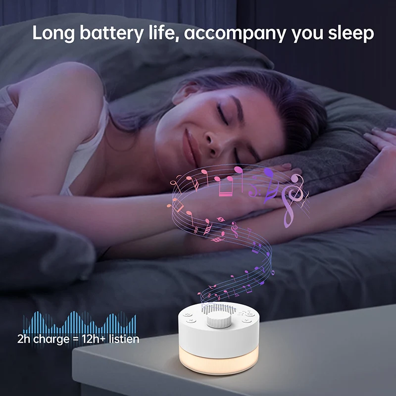 2025 White Noise Machine 24 Sleep Soothing Sounds Portable Baby Sleep Machine Night Lights Memory Function For Baby Kids Adults