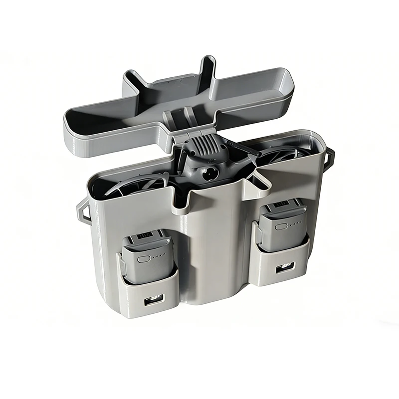 Étui de protection rigide pour DJI NEO 2, vue latérale montrant la poignée de transport et la texture robuste