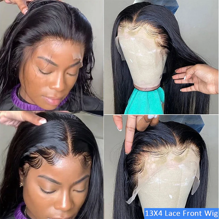 Bone Straight 13x6 Lace Frontal Wigs Brazilian PrePlucked 13x4 Lace Front Human Hair Wigs For Women 4x4 Closure Wig Pre Plucked