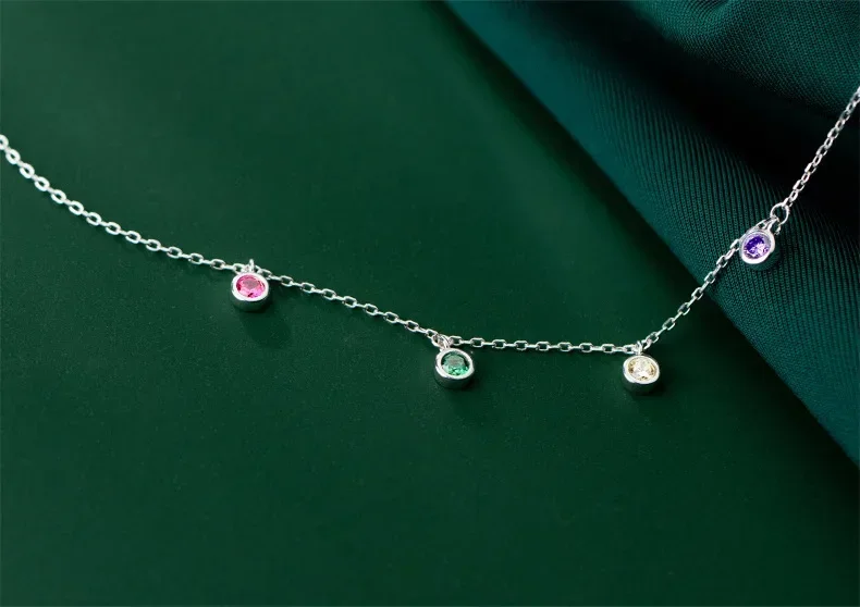925 Sterling Silver Adjustable Tassel Zircon Round Bead Charm Anklet Bracelet for women Party Beach Jewelry For Women Girls