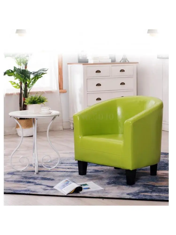 Single sofa leisure card seat hotel cafe sofa small apartment fabric leather net coffee
