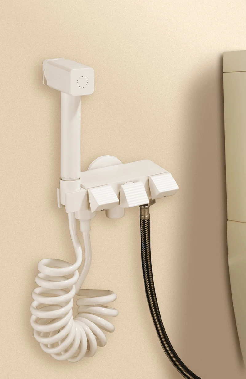 Description Picture 2 of itemHand Held Bidet Sprayer Douche Toilet Kit Bidet Faucet Black Brass Square Shattaf Shower Head Copper Valve Set Jet Bidet Faucets