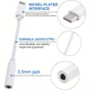 USB Type-C to 3.5mm Headphone Adapter, Universal Digital Chip USB C to Aux Cable for IPhone 15 16 Samsung Galaxy S22 S21 S20 5