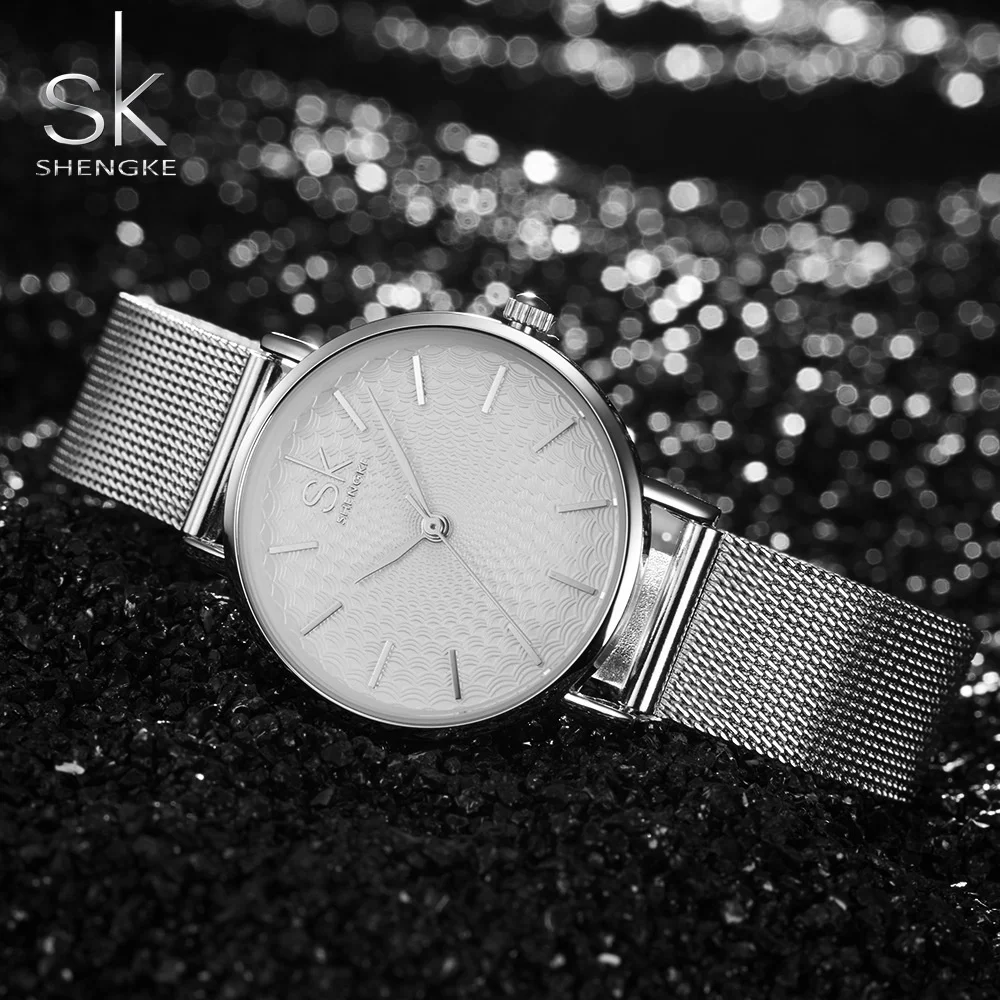 

Luxury Women Watch Famous Golden Dial Fashion Shengke Design Bracelet Watches Ladies Women Wristwatches Relogio Femininos SK New