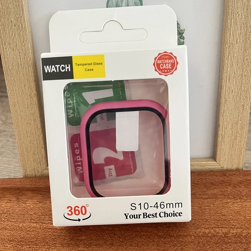 Premium Tempered Glass & Protective Case for Apple Watch - Screen Protector Cover במníomh