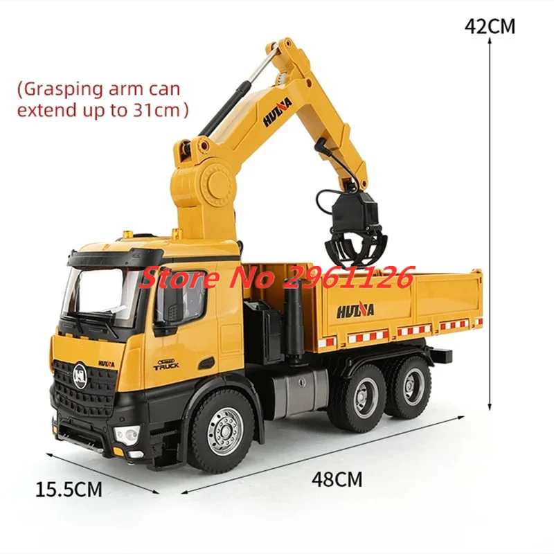 2.4G 26CH Alloy Timber Grapplo 1/14 RC Engineering Vehicle Dump Truck Unload 16KG Trailer Cars excavator Toys Gift transport car 5