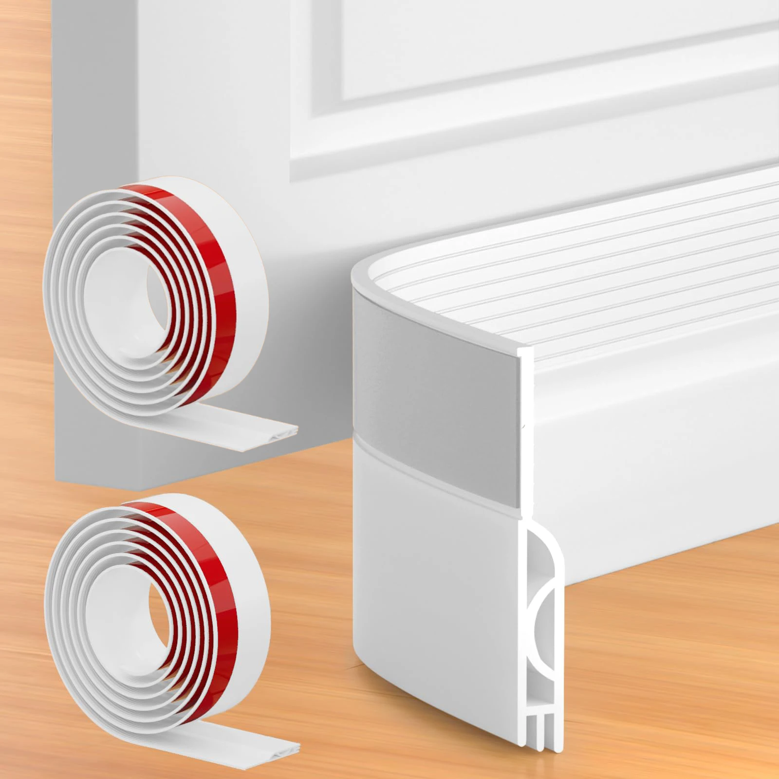 Premium Door Draft Stopper and Noise Blocker - Weatherproof Under Door Gap Filler and Seal