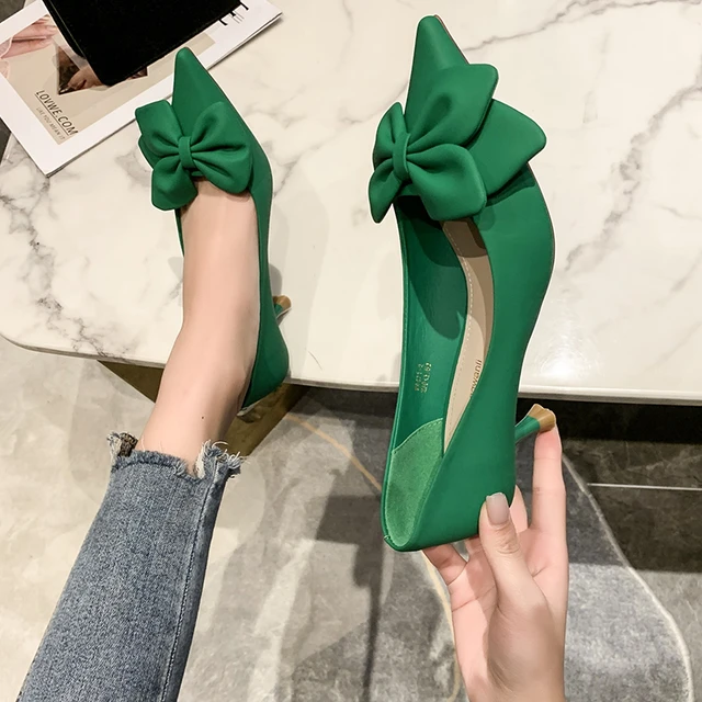 Women's High-heeled Single Shoes In Fairy Style With Chunky Heels, Shallow  And Pointed Design, Wear By Slip On, Featuring Fashionable, Professional,  Elegant And Soft-facade Design; Low Heels With Anti-slip And Comfortable  Insole