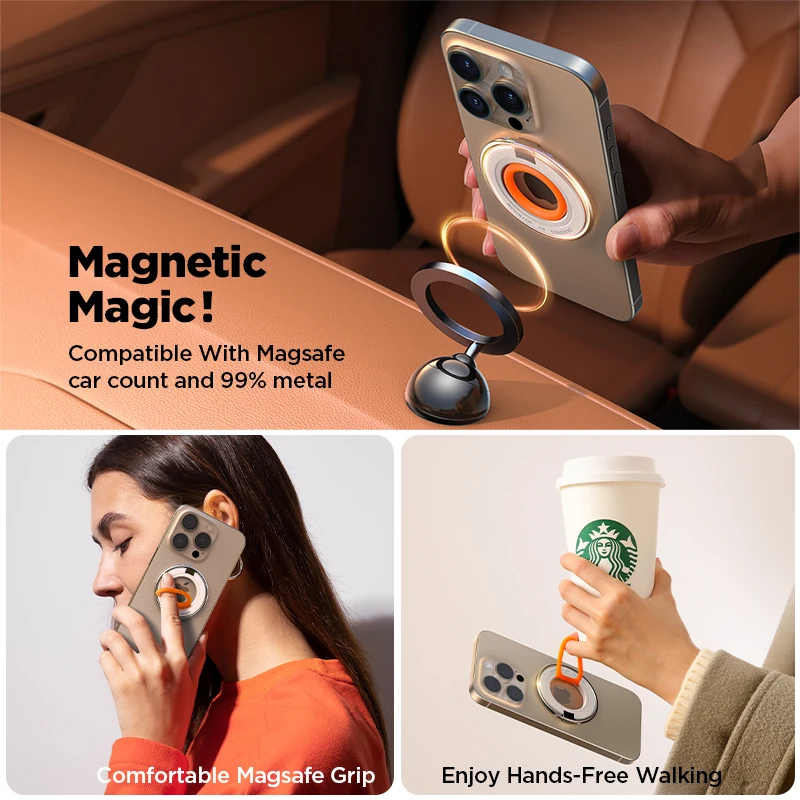 Joyroom Magnetic Ring Phone Holder Kickstand Silicone Ring Strong Magnetic Phone Grip Holder Stand For iPhone 15 14 13 Pro Max