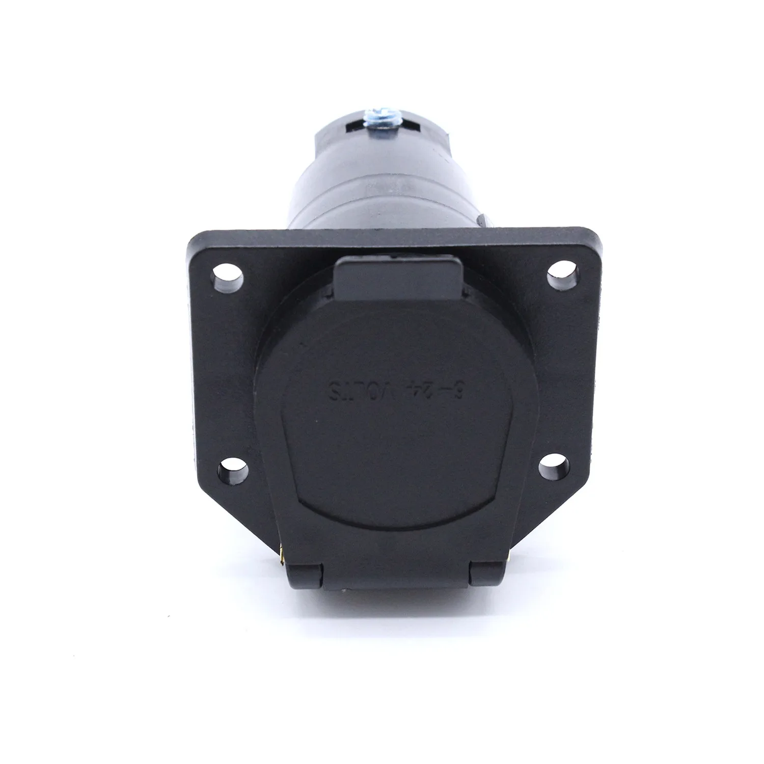 1PCS Car 12V 7 Pin Round Trailer Plug Socket Adapter Wiring Connector 7-Way RV Trailer Connector For American Auto Parts Black