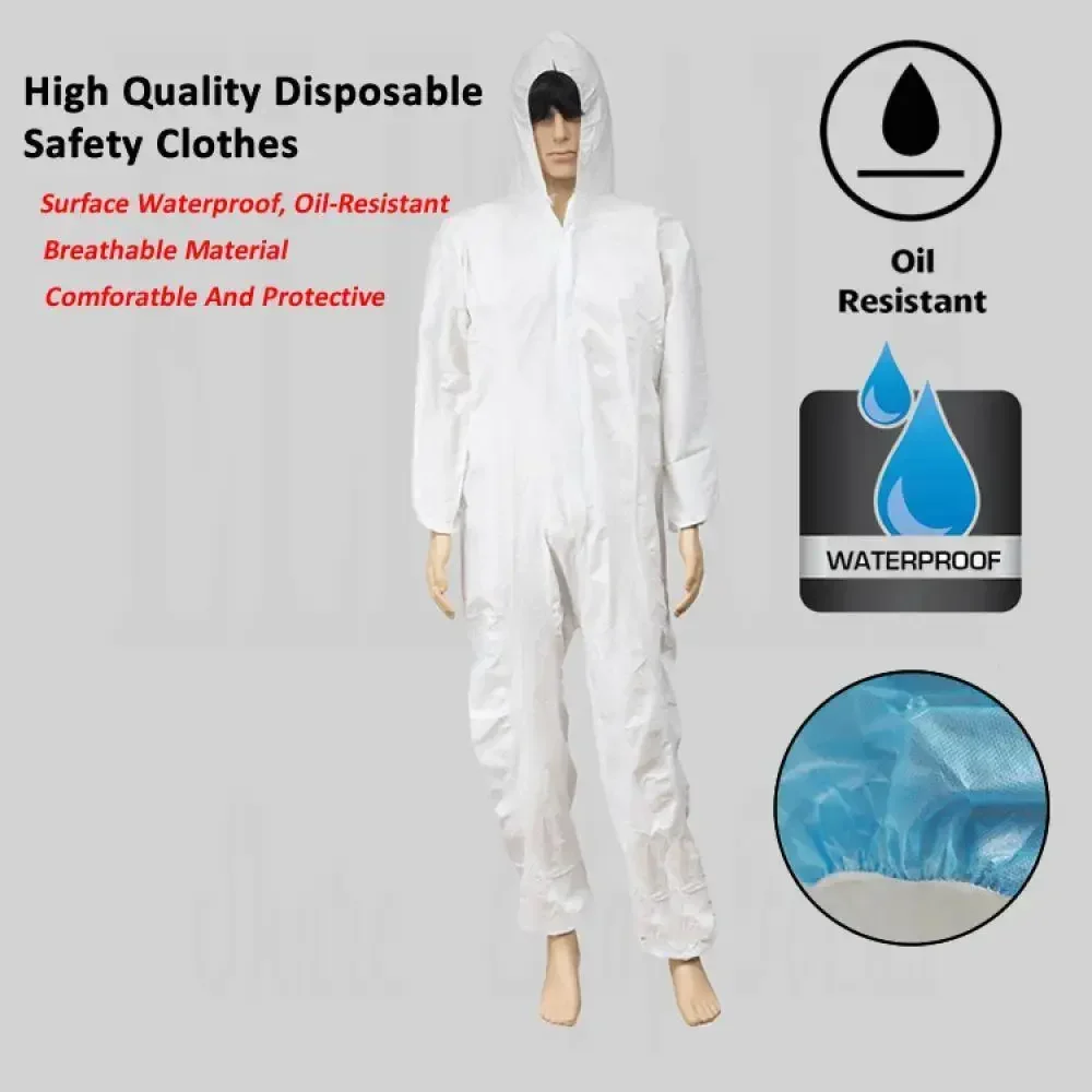 Disposable Work Jumpsuit Breathable Non-woven Fabric Dustproof Oil Resistant Safety Anti Dust Spary Painting Decorating Labour