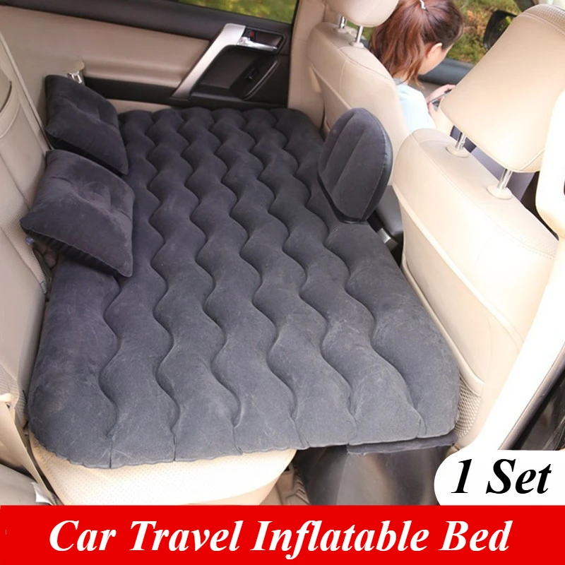 1 Set Car Air Inflatable Travel Mattress Bed 135x70cm Auto Back Seat Trunk Mattress Air Bed Camping Mat Car Rollaway