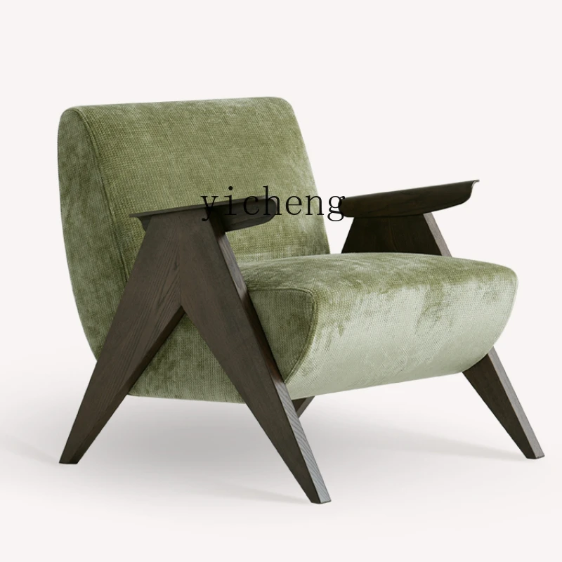

YY Hotel Armchair Negotiation Area Leisure Sofa Coffee Shop Solid Wood Chair