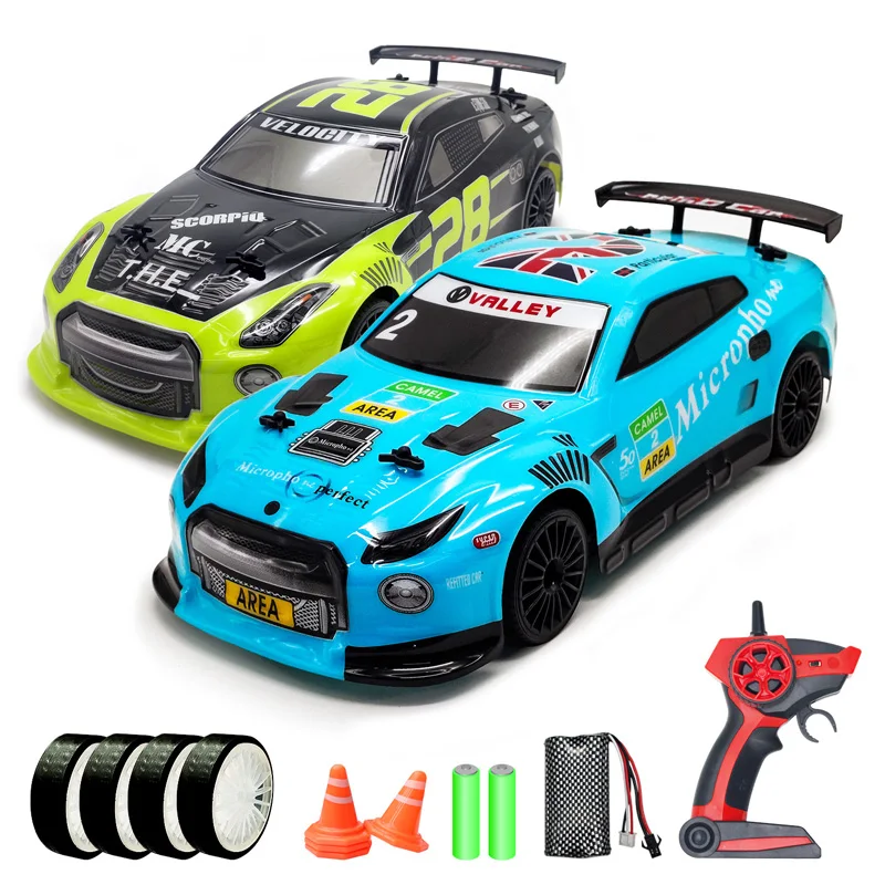 2.4G High speed Remote Control Car 1 14 Scale With Chassis LED Lights RC Drift Car Electric four wheel drive Racing Toy Car 4WD