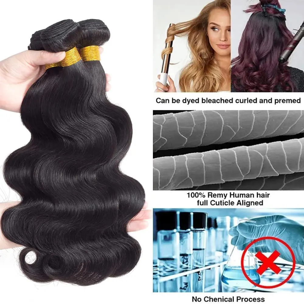 Body Wave Human Hair Bundles 30 32 Inch Brazilian Hair Weave Bundles Water Wave Bundle Remy Extensions 1 3 4