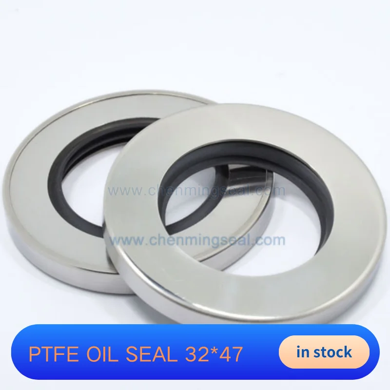 PTFE Lip Oil Seal 32*47*8/32*47*10 Single lip and Dual Lip Stainless Steel Housing Screw Air Compressor Spare Parts