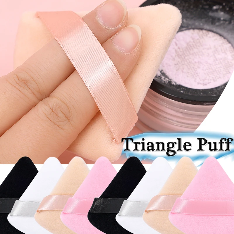 

Triangle Velvet Powder Puff Makeup Sponges for Face Eyes Contouring Shadow Seal Cosmetic Foundation Washable Velvet Makeup Tool