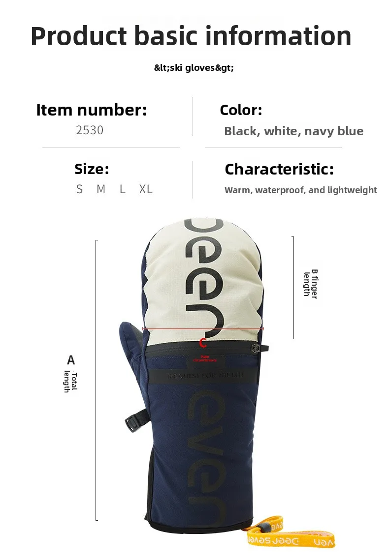 New Thinsulate Thermal Ski Gloves Winter Windproof Waterproof Snow Motorcycle Cycling Gloves with Free Waterproof Pouch