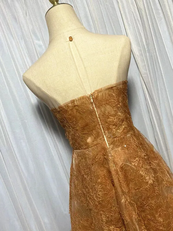 Korean Style 3D Flower Sequin Lace Strapless Dress Elegant Multi-color Mesh Long Dresses Women 2025 New Spring Summer A7877