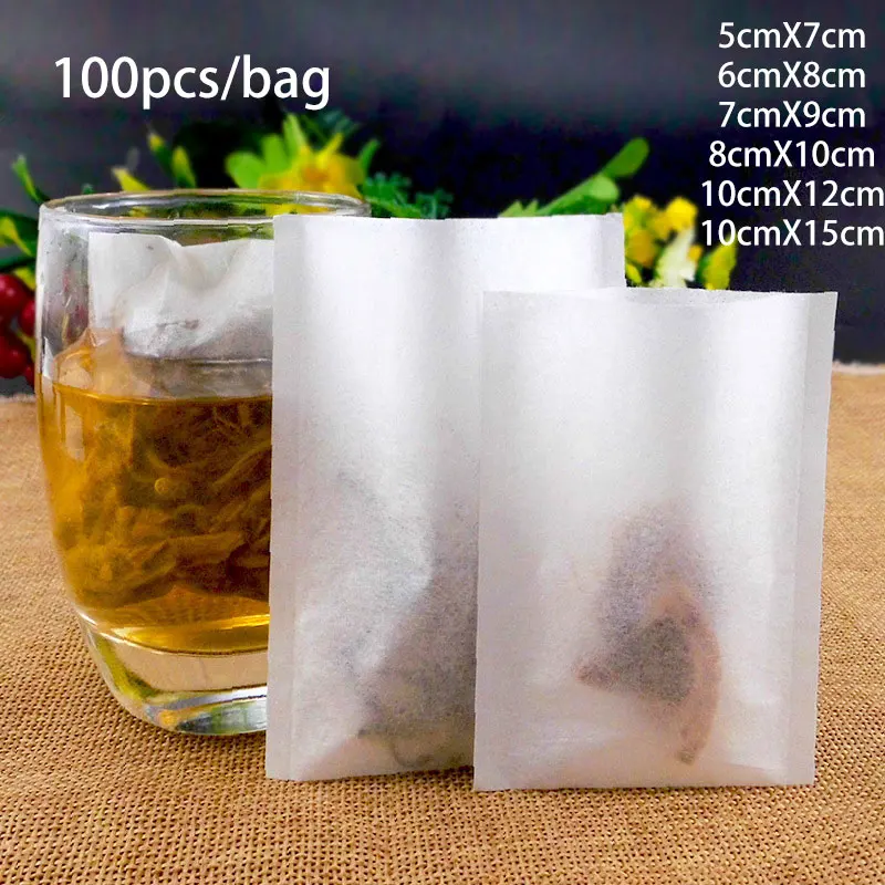 Disposable Heat Sealed Tea Bags 100Pcs/Set Multi Size Filter Bag Empty Bag Of Coffee Powder Full Biodegradable Filter Paper Disposable Tea Filter Bags,Disposable Tea Bags