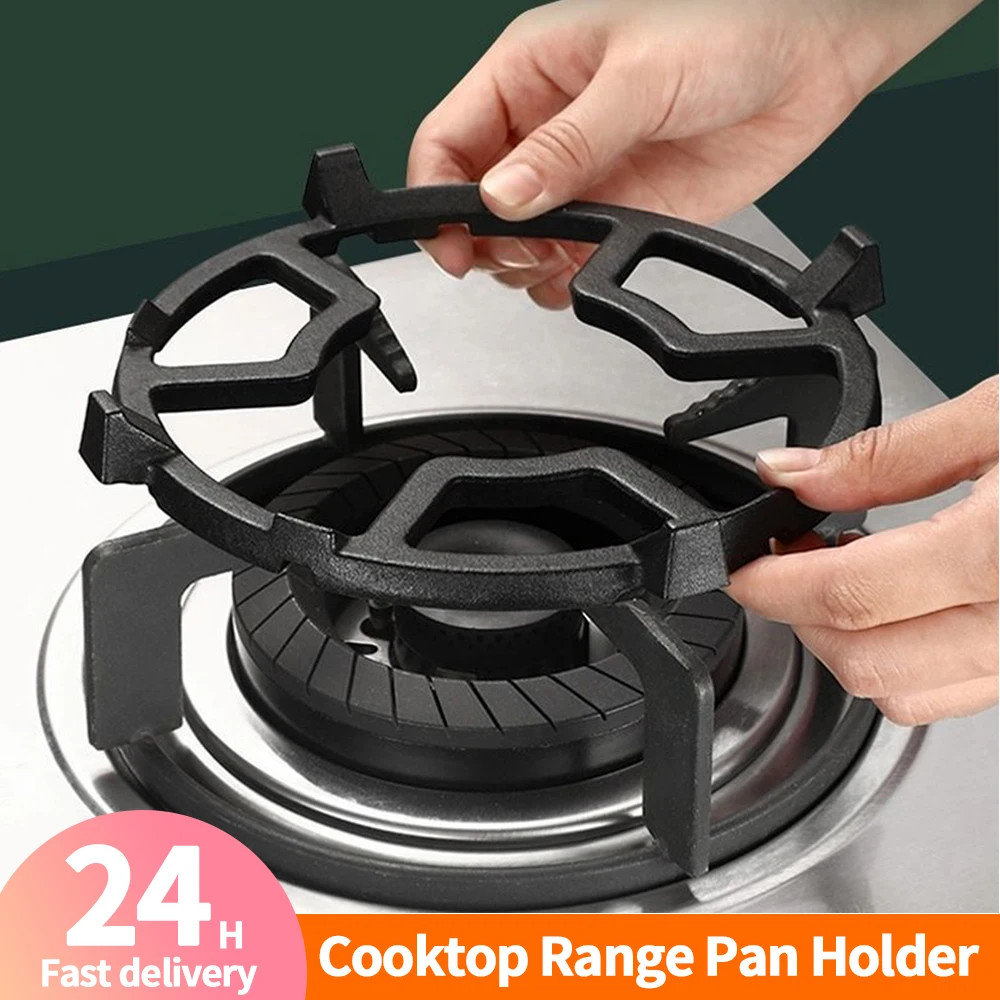 Milk Pot Holder Non Slip Cast Iron Wok Support Ring 8 Slots Gas Stove Accessories for 4 Claw 5 Claw Gas Stove Burner Cooker Hob